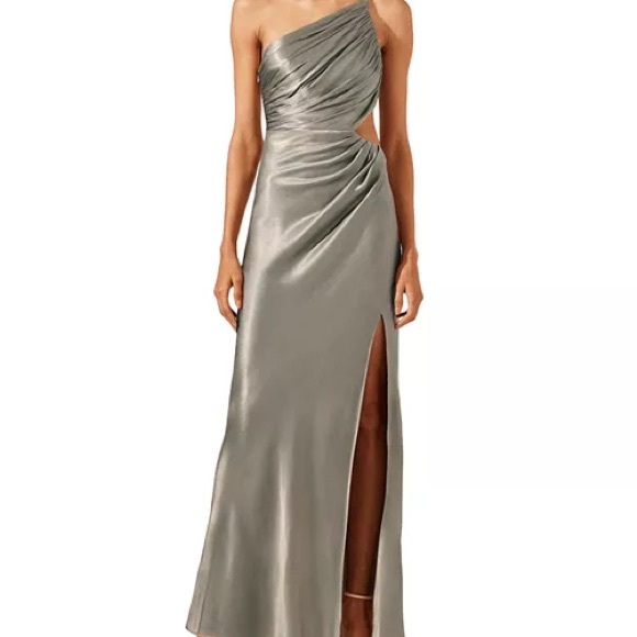 Shona Joy Dresses & Skirts - Shona Joy One-Shoulder Silver Dress